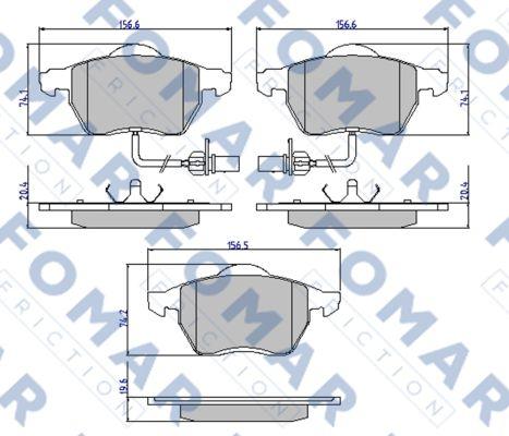 FOMAR Friction FO 906581 - Bremžu uzliku kompl., Disku bremzes www.autospares.lv