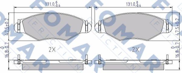 FOMAR Friction FO 906881 - Bremžu uzliku kompl., Disku bremzes www.autospares.lv