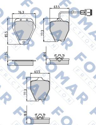 FOMAR Friction FO 900481 - Bremžu uzliku kompl., Disku bremzes autospares.lv