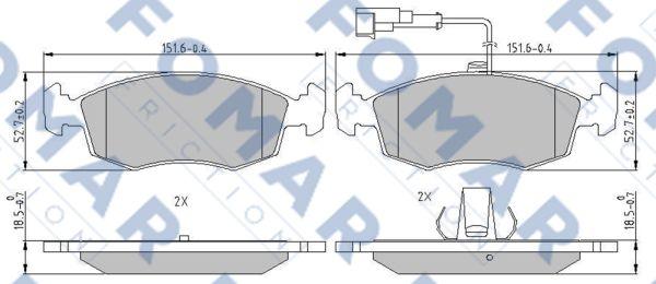 FOMAR Friction FO 901981 - Bremžu uzliku kompl., Disku bremzes www.autospares.lv