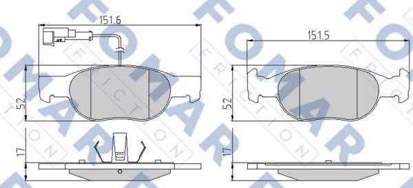 FOMAR Friction FO 901581 - Bremžu uzliku kompl., Disku bremzes autospares.lv