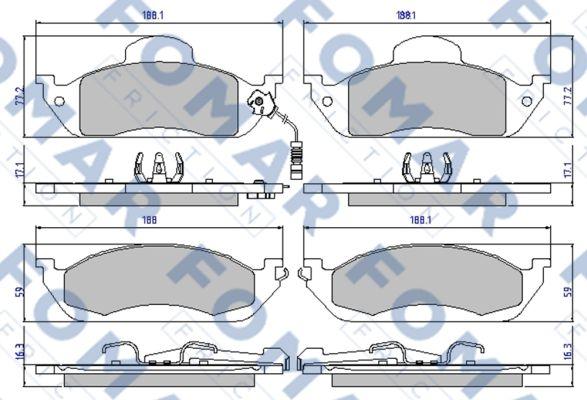 FOMAR Friction FO 901381 - Bremžu uzliku kompl., Disku bremzes www.autospares.lv