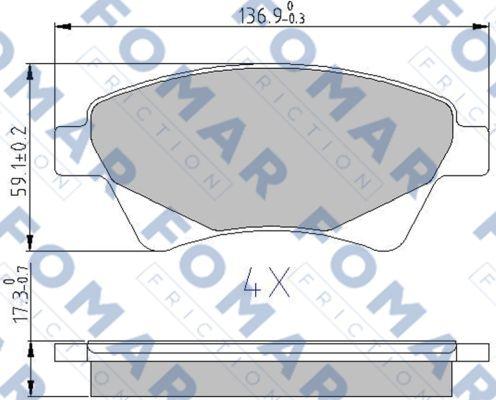 FOMAR Friction FO 908281 - Bremžu uzliku kompl., Disku bremzes www.autospares.lv