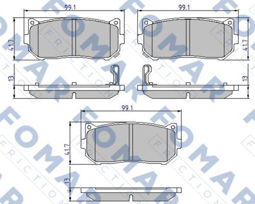 FOMAR Friction FO 903481 - Bremžu uzliku kompl., Disku bremzes www.autospares.lv