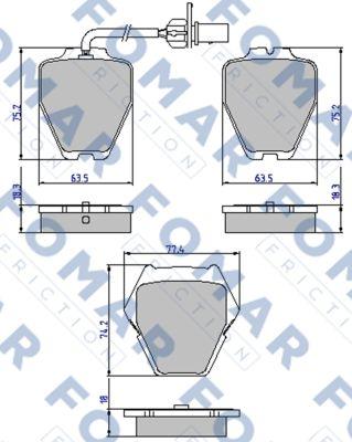 FOMAR Friction FO 903581 - Brake Pad Set, disc brake www.autospares.lv