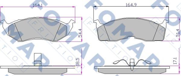 FOMAR Friction FO 903681 - Bremžu uzliku kompl., Disku bremzes www.autospares.lv