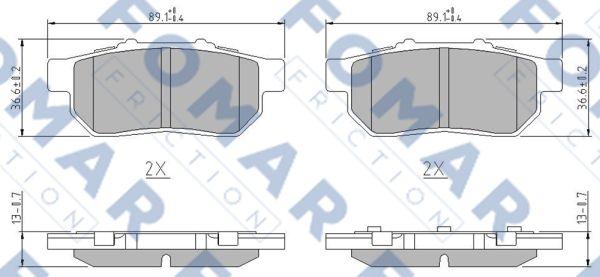 FOMAR Friction FO 902681 - Bremžu uzliku kompl., Disku bremzes www.autospares.lv