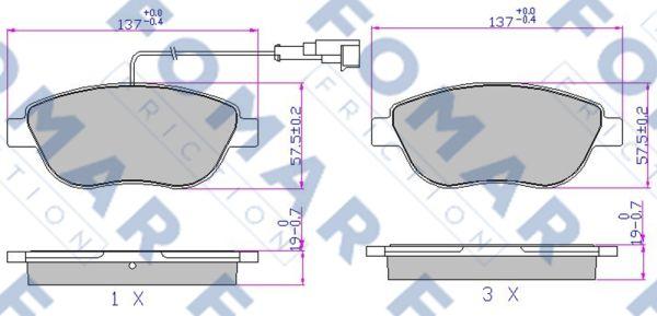 FOMAR Friction FO 907681 - Тормозные колодки, дисковые, комплект www.autospares.lv