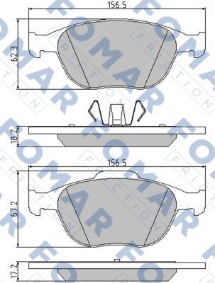 FOMAR Friction FO 907781 - Тормозные колодки, дисковые, комплект www.autospares.lv