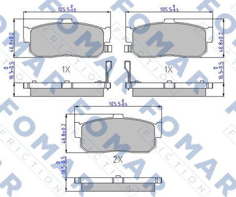 FOMAR Friction FO 916981 - Bremžu uzliku kompl., Disku bremzes www.autospares.lv