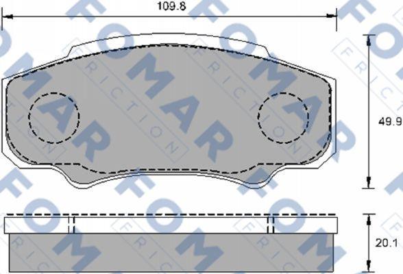 FOMAR Friction FO 910981 - Тормозные колодки, дисковые, комплект www.autospares.lv