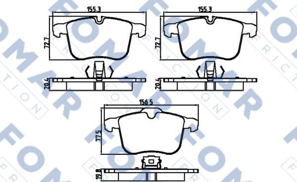 FOMAR Friction FO 910681 - Bremžu uzliku kompl., Disku bremzes www.autospares.lv