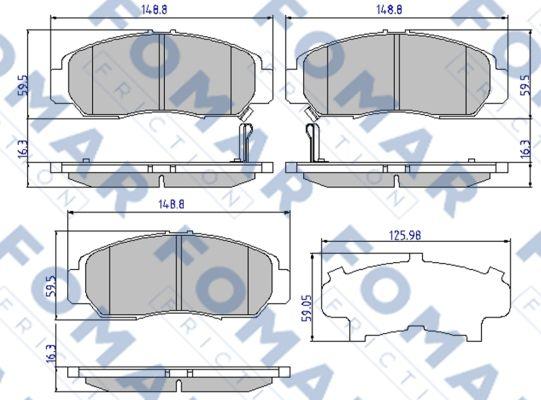 FOMAR Friction FO 910881 - Тормозные колодки, дисковые, комплект www.autospares.lv