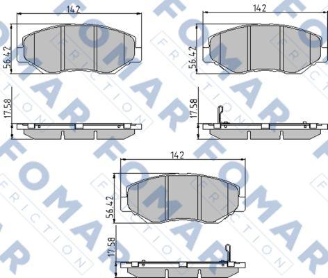 FOMAR Friction FO 911681 - Bremžu uzliku kompl., Disku bremzes www.autospares.lv