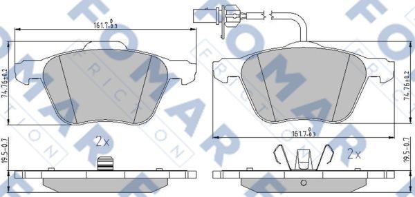 FOMAR Friction FO 911381 - Тормозные колодки, дисковые, комплект www.autospares.lv