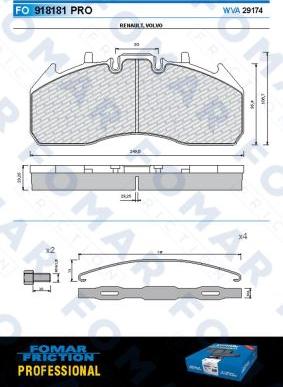 FOMAR Friction FO 918181 - Bremžu uzliku kompl., Disku bremzes www.autospares.lv