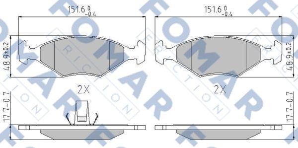 FOMAR Friction FO 913881 - Bremžu uzliku kompl., Disku bremzes www.autospares.lv