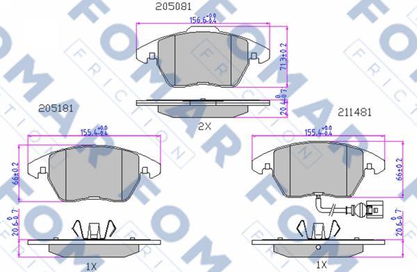 FOMAR Friction FO 912981 - Bremžu uzliku kompl., Disku bremzes autospares.lv