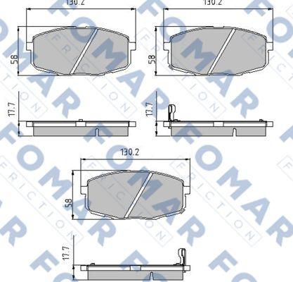 FOMAR Friction FO 912181 - Bremžu uzliku kompl., Disku bremzes www.autospares.lv