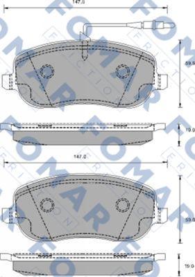 FOMAR Friction FO 912881 - Bremžu uzliku kompl., Disku bremzes www.autospares.lv