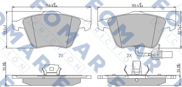 FOMAR Friction FO 912281 - Bremžu uzliku kompl., Disku bremzes www.autospares.lv