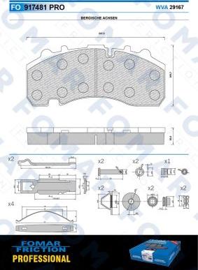 FOMAR Friction FO 917481 - Bremžu uzliku kompl., Disku bremzes www.autospares.lv