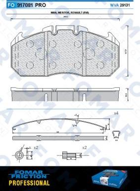 FOMAR Friction FO 917081 - Bremžu uzliku kompl., Disku bremzes www.autospares.lv