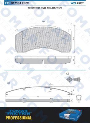 FOMAR Friction FO 917181 - Bremžu uzliku kompl., Disku bremzes www.autospares.lv