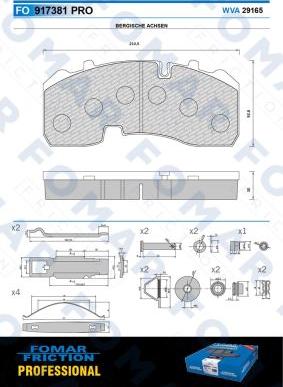 FOMAR Friction FO 917381 - Brake Pad Set, disc brake www.autospares.lv