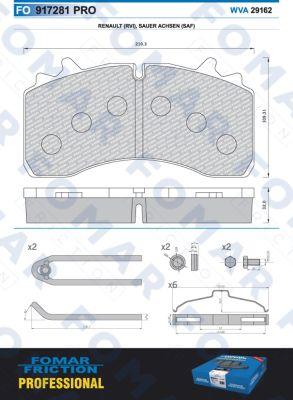 FOMAR Friction FO 917281 - Bremžu uzliku kompl., Disku bremzes www.autospares.lv