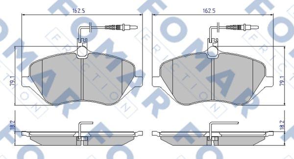 FOMAR Friction FO 934981 - Brake Pad Set, disc brake www.autospares.lv