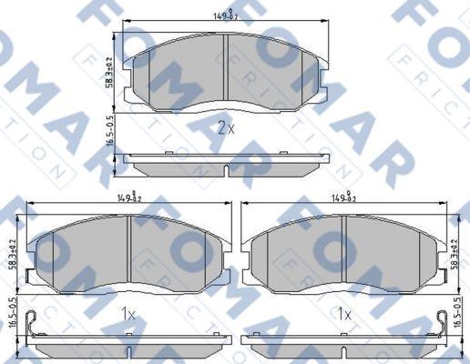 FOMAR Friction FO 934581 - Bremžu uzliku kompl., Disku bremzes autospares.lv