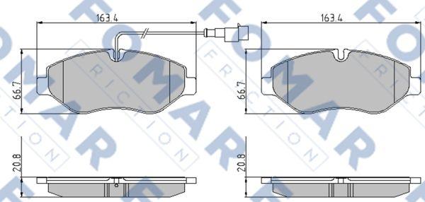 FOMAR Friction FO 934281 - Bremžu uzliku kompl., Disku bremzes www.autospares.lv