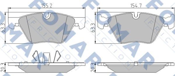 FOMAR Friction FO 934781 - Bremžu uzliku kompl., Disku bremzes www.autospares.lv