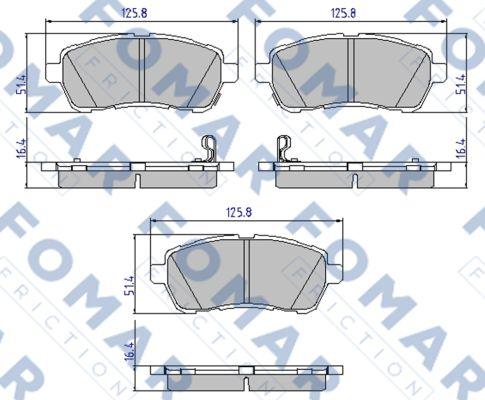 FOMAR Friction FO 935981 - Bremžu uzliku kompl., Disku bremzes www.autospares.lv