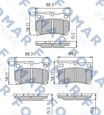 FOMAR Friction FO 935181 - Bremžu uzliku kompl., Disku bremzes www.autospares.lv