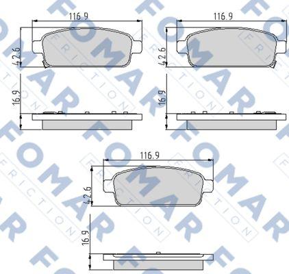 FOMAR Friction FO 936481 - Тормозные колодки, дисковые, комплект www.autospares.lv