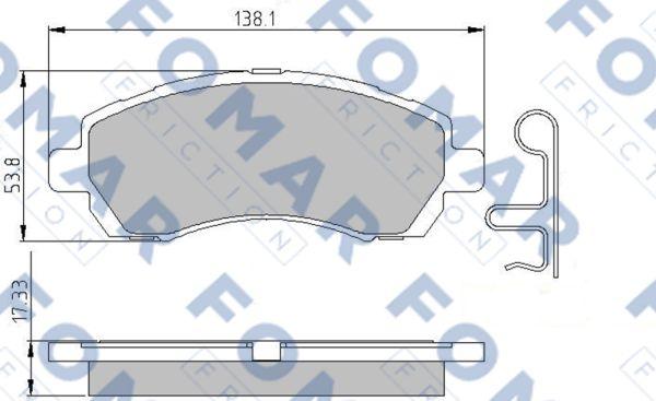 FOMAR Friction FO 936581 - Brake Pad Set, disc brake www.autospares.lv