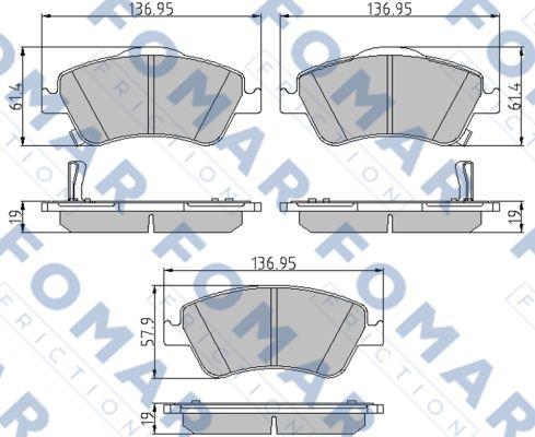 FOMAR Friction FO 936081 - Bremžu uzliku kompl., Disku bremzes www.autospares.lv