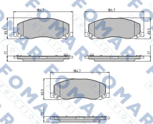 FOMAR Friction FO 936281 - Bremžu uzliku kompl., Disku bremzes www.autospares.lv