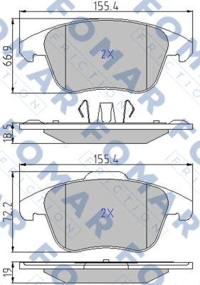 FOMAR Friction FO 930481 - Brake Pad Set, disc brake www.autospares.lv