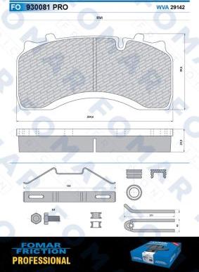 FOMAR Friction FO 930081 - Bremžu uzliku kompl., Disku bremzes www.autospares.lv