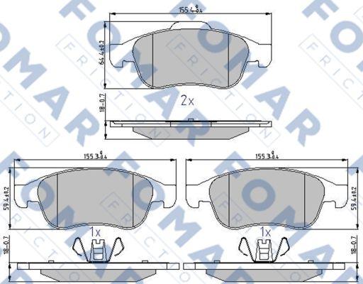 FOMAR Friction FO 931481 - Bremžu uzliku kompl., Disku bremzes www.autospares.lv