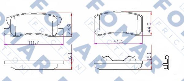 FOMAR Friction FO 931681 - Brake Pad Set, disc brake www.autospares.lv