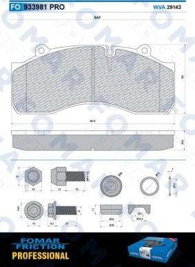 FOMAR Friction FO 933981 - Bremžu uzliku kompl., Disku bremzes www.autospares.lv