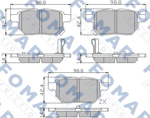 FOMAR Friction FO 933481 - Bremžu uzliku kompl., Disku bremzes autospares.lv