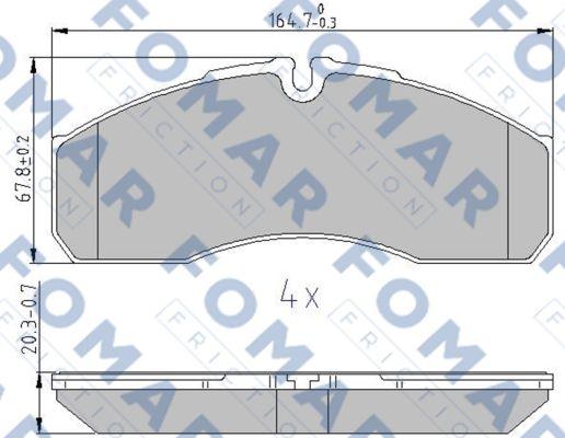 FOMAR Friction FO 933581 - Bremžu uzliku kompl., Disku bremzes autospares.lv