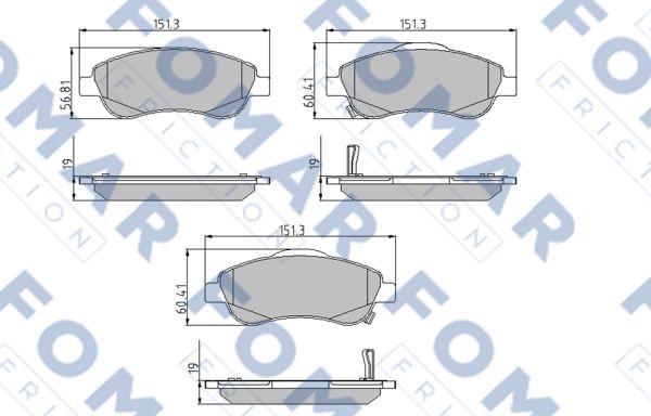 FOMAR Friction FO 933181 - Bremžu uzliku kompl., Disku bremzes autospares.lv