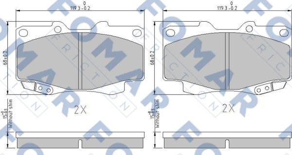 FOMAR Friction FO 932981 - Brake Pad Set, disc brake www.autospares.lv