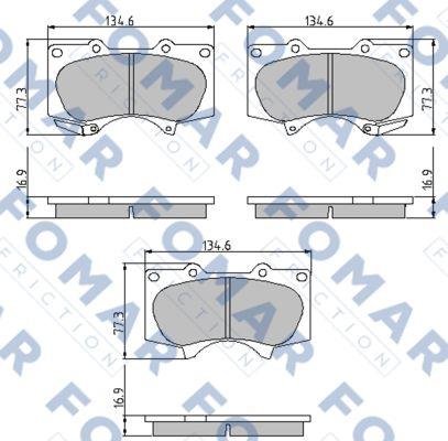 FOMAR Friction FO 932081 - Bremžu uzliku kompl., Disku bremzes www.autospares.lv